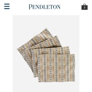 Tan Harding Pendleton placemats, Set of 4